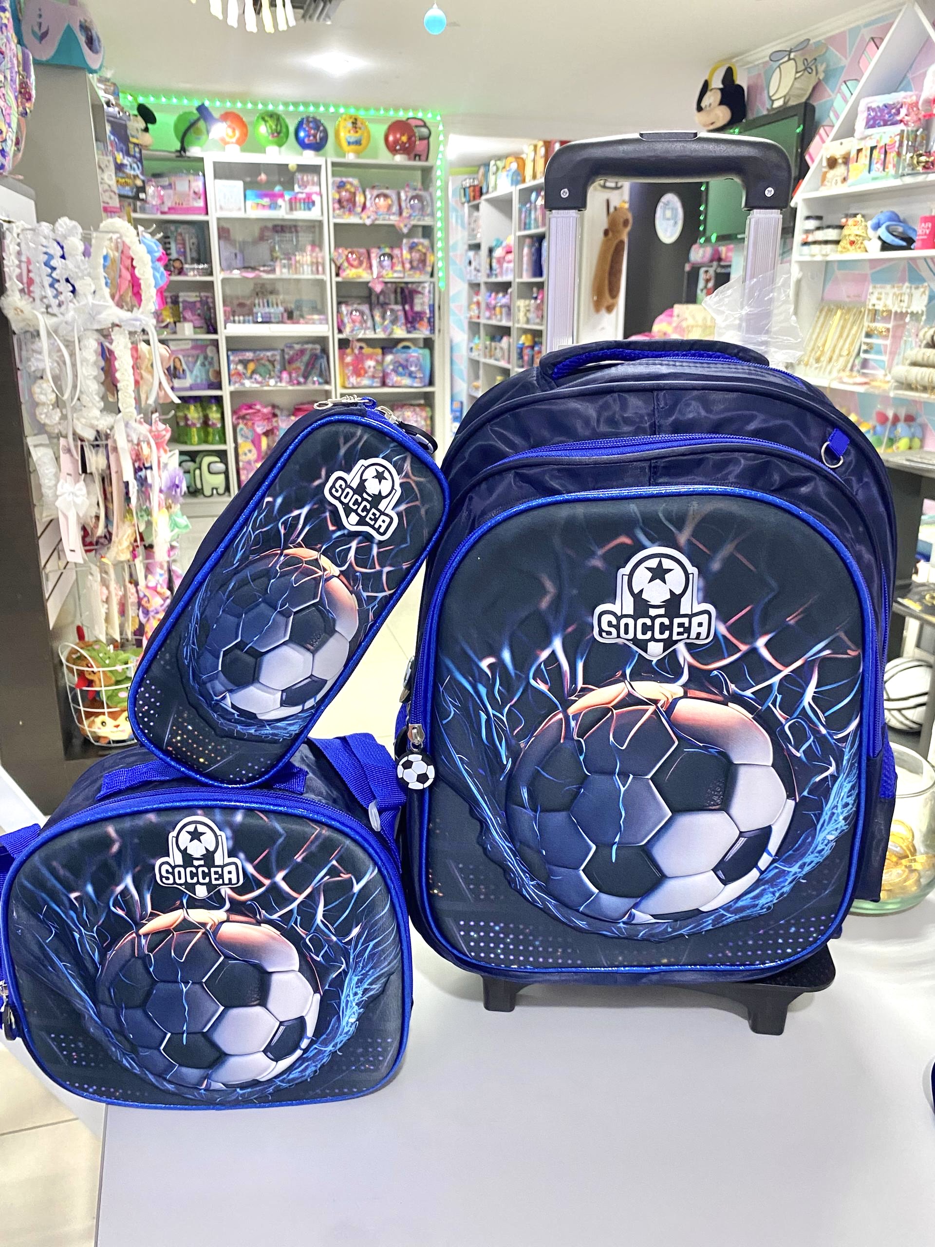 SET ESCOLAR DE MALETA - 3 PIEZAS FÚTBOL